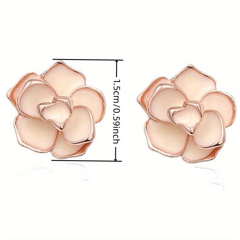 Women's Elegant Enamel Flower Earrings, Gift for Her